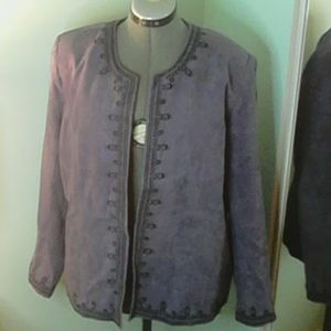 Dress Barn Purple Suede Like Dress Jacket